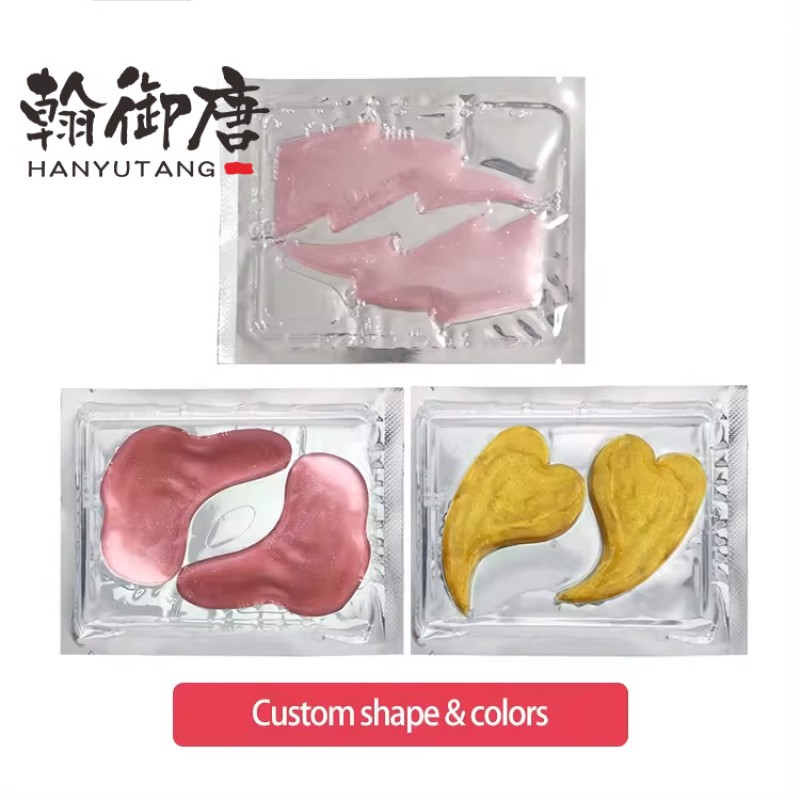 Luxury Collagen Crystal Gold Glitter Under Eye Pads Hydrogel Circle Golden 24k Gold Eye Mask Collagen for Eyes