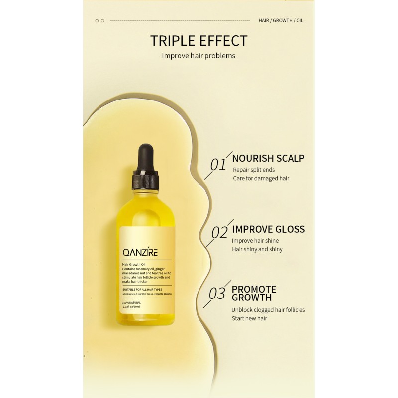 Hair Essential Oil Promoting Rosemary Hair Growth Serum Natural Plant Oil Nourish Repair Anti Loss Hair Serum Product