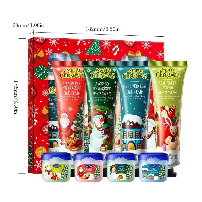 Christmas Gift Box Set Hand Cream Flower Moisturizing Skin Anti Aging Easy to Absorb Customized Care Hand Cream Set Wholesale