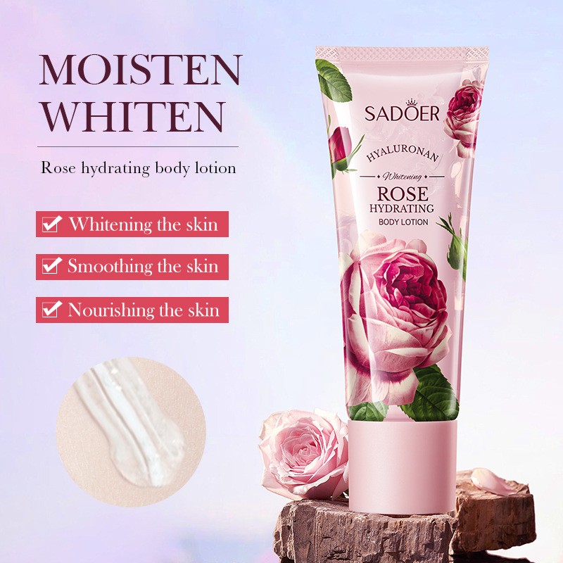 Hot Sale  Beauty Whitening Body Lotion Hyaluronic Acid Moisturizing Nourishing Smooth Skin Rose Body Lotion