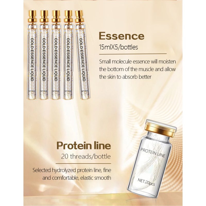 Oem Private Label No Needle Water Soluble Removal Dissolving Absorbable Collagen Golden Protein Threads for Face Lifting