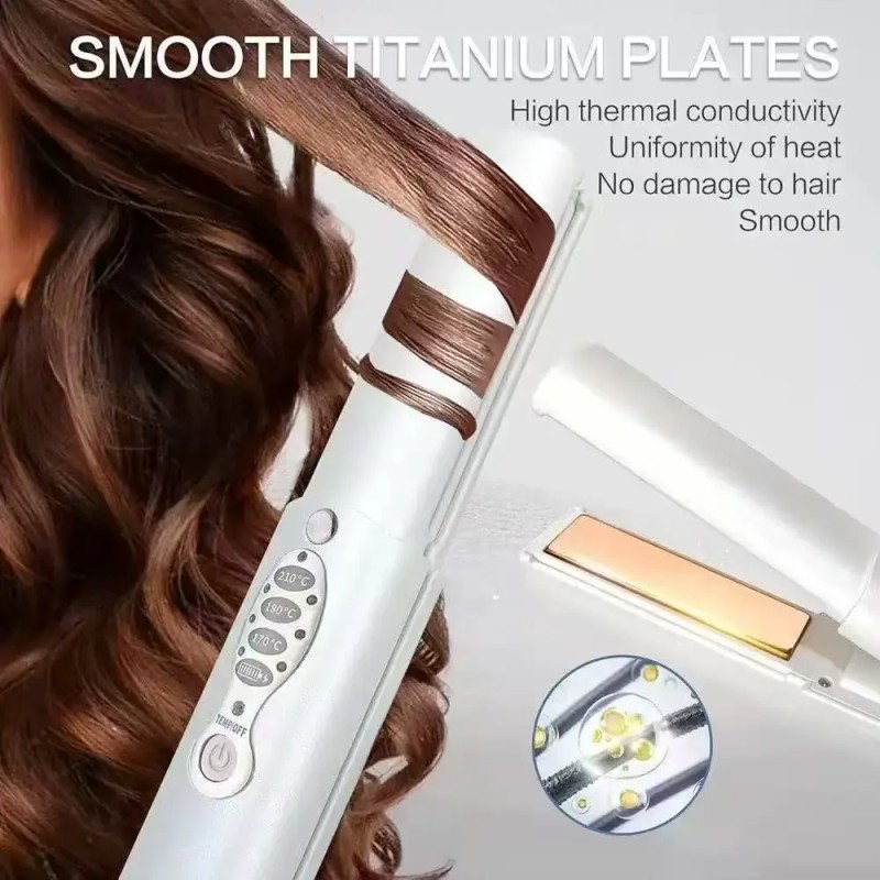 Customize Home Use Hair Wireless Cordless Portable Electric Detangling Hair Comb Straightening Curling Machine