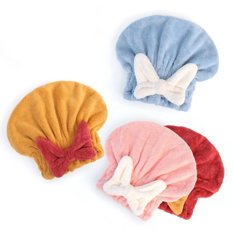 Super Absorbent Hair Tower Cap Coral Velvet Hair Drying Towels Fast Drying Hair Wraps for Women Girls