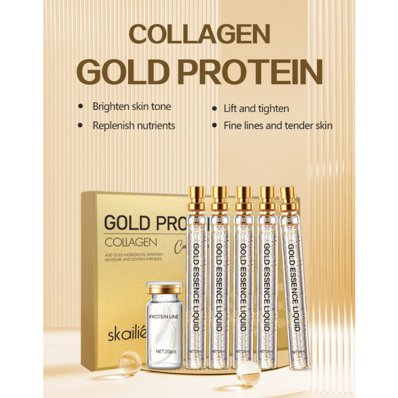 Oem Private Label No Needle Water Soluble Removal Dissolving Absorbable Collagen Golden Protein Threads for Face Lifting