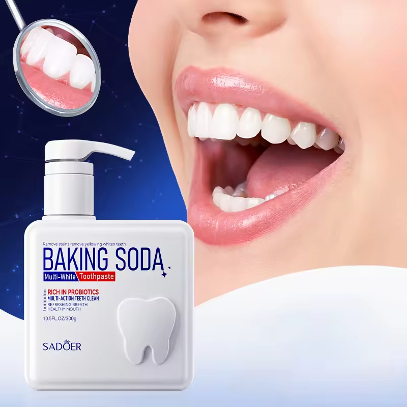 Private Label SADOER Baking Soda Toothpaste Cleaning Teeth Whitening Probiotics Mint Toothpaste Whiten Teeth Oral Care