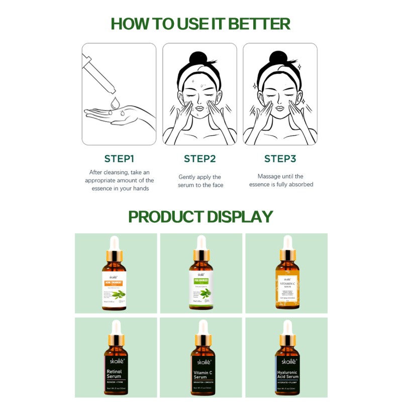 Organic Plant Extract Skin Whitening and Moisturizing Tea Tree Essence Oil Face Anti-Acne Control Pore-Glow Face Essence