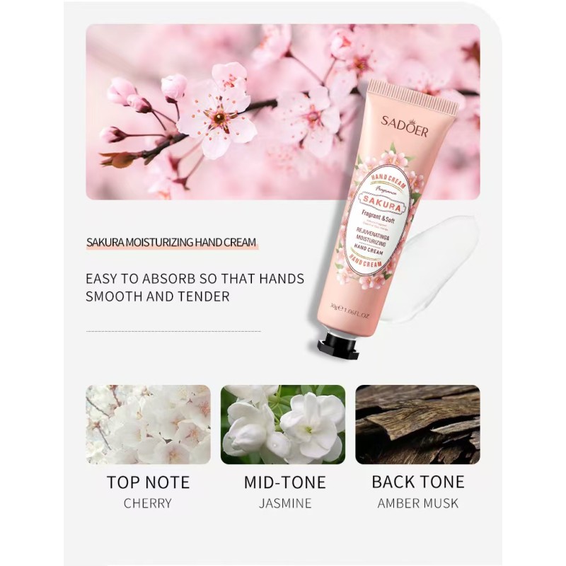 Private Label Hand and Foot Whitening Cream Lotion Packaging Tube Anti Aging Moisturize Flowers Fruits Hand Cream