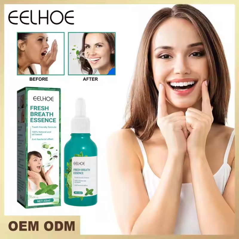 Mint Flavored Fresh Breath Essence Mouth Spray Oral Care with Lemon & Eucalyptus Scent Eliminate Odor and Clear the Mouth