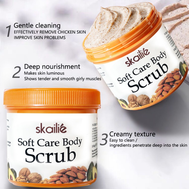 Hot Selling Organic Vegan Skin Whitening Exfoliating Shea Butter Salt Bath Body Scrub Cream