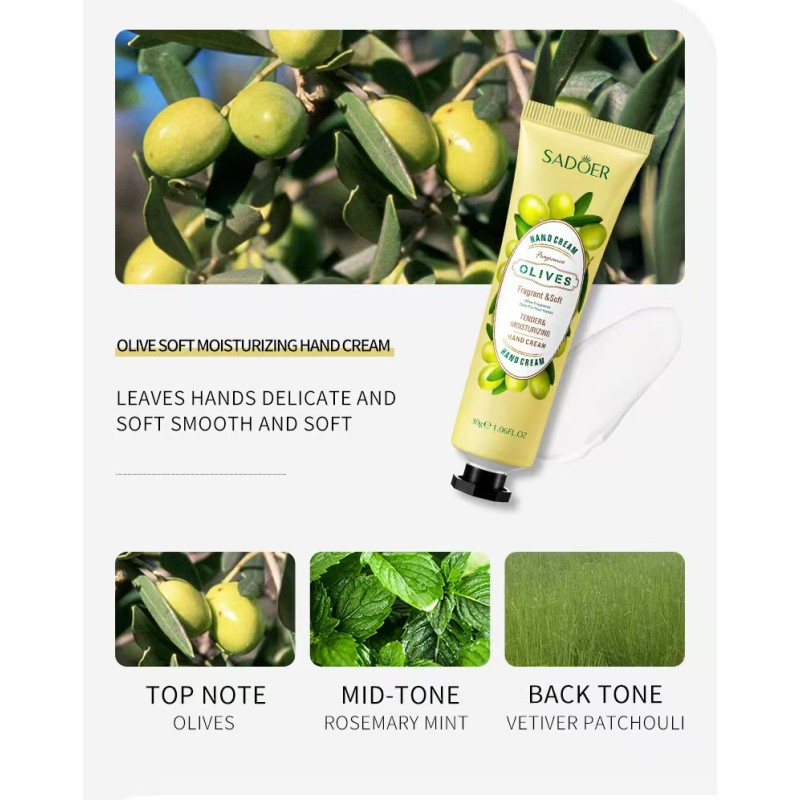 Wholesale Factory Price Travel Whitening Hand Cream Fruit Plant Extract Rose Peach Strawberry Olive Moisturizing Mini Hand Cream