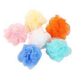 Bulk Mix Color 20g Wholesale Back Scrubber Mesh Bath Sponge Shower Ball Nylon Bath Flower