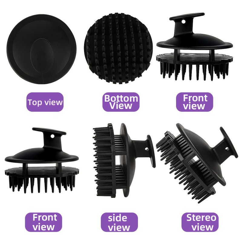 Hollow Out Scalp Brush Shower Head Scalp Care Scrubber with Silicone Bristles Exfoliator Hair Scalp Massager Shampoo Brush