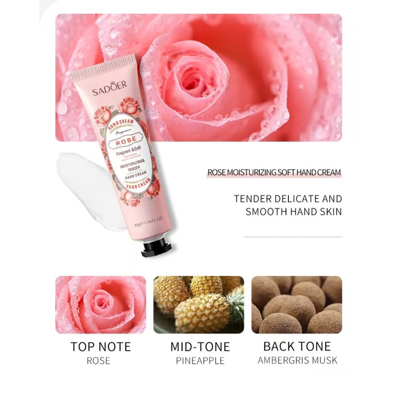 Private Label Hand and Foot Whitening Cream Lotion Packaging Tube Anti Aging Moisturize Flowers Fruits Hand Cream