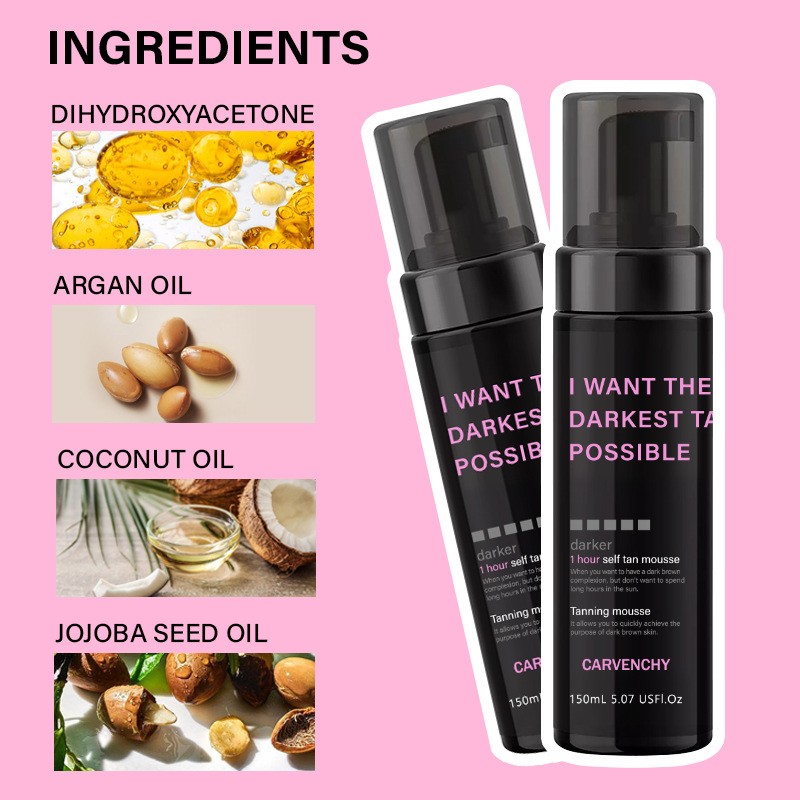 Tanning Mousse Nourishing and Moisturizing the Skin, Wheat Colored and Black Mousse Black Lotion