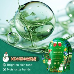 Christmas Nicotinamide Dry Hand Moisturizing Gloves Anti Dry Cracking Brightening Soothing Whitening Exfoliation Hand Foot Mask