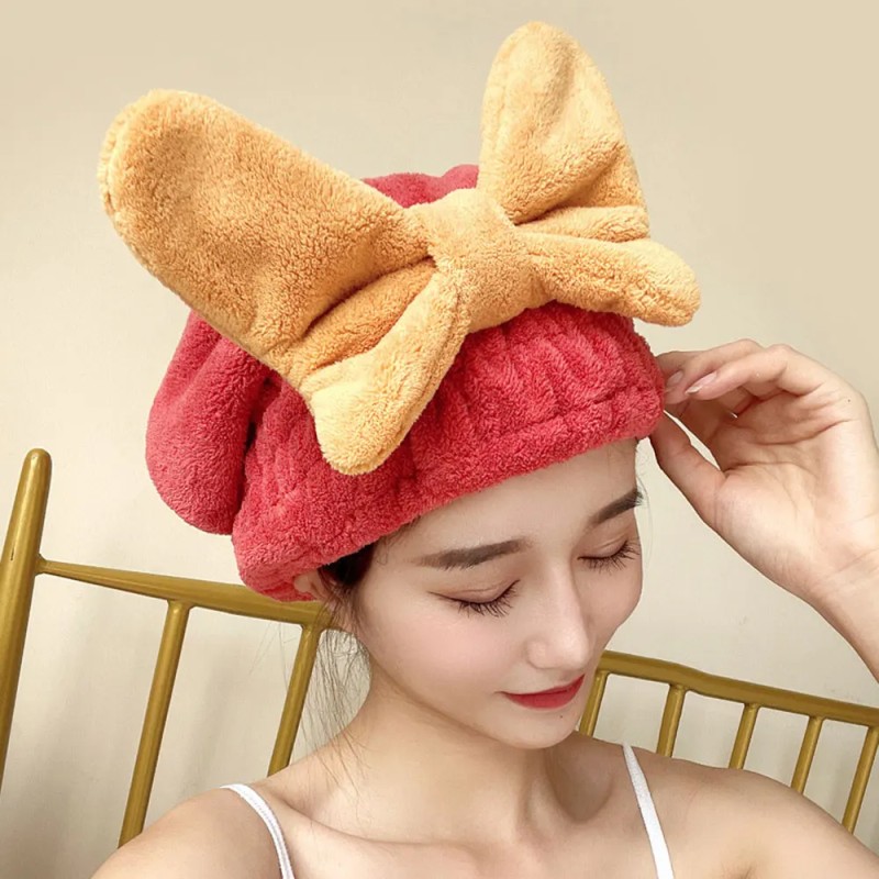 Super Absorbent Hair Tower Cap Coral Velvet Hair Drying Towels Fast Drying Hair Wraps for Women Girls
