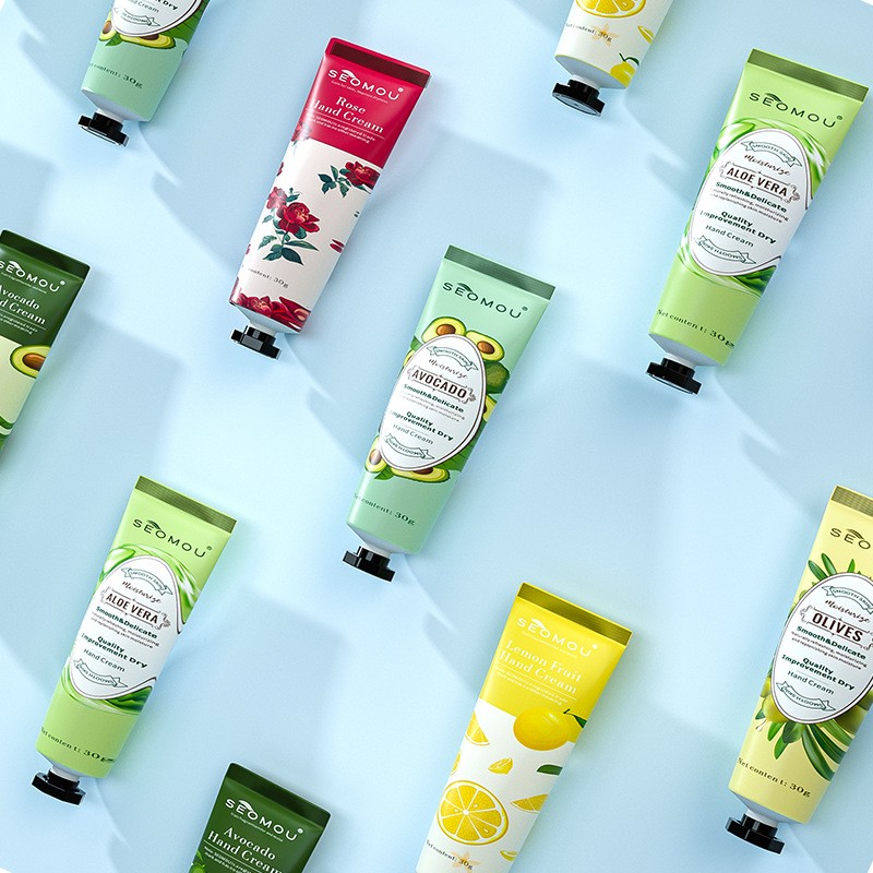 Best Selling Fruit Plant Extract Rose Peach Strawberry Olive Moisturizing Mini Hand Cream Fragrance Travel Whitening Hand Cream