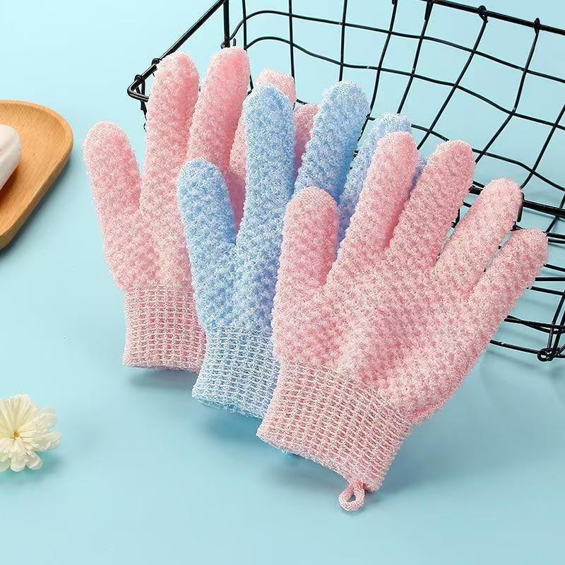 Massager Exfoliating Dead Skin Bath Body Scrub Bath Glove Nylon Shower Scrub Glove Family Bath Set