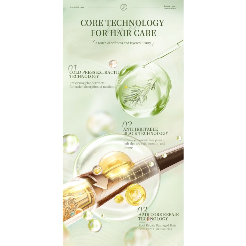 Private Label Best Strengthening Organic Nourishing Shine Smoothing Peppermint Rosemary Hair Growth Oil