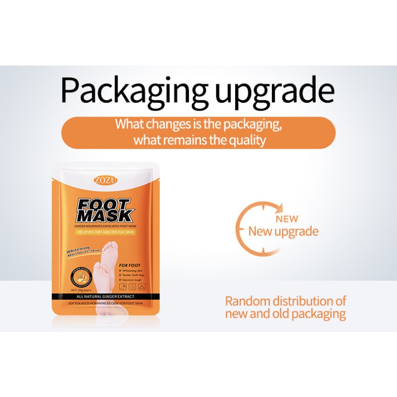 Hot Selling Private Label Foot Care Hydrating Repair Ginger Exfoliating Foot Mask