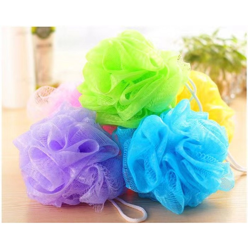 Bulk Mix Color 20g Wholesale Back Scrubber Mesh Bath Sponge Shower Ball Nylon Bath Flower