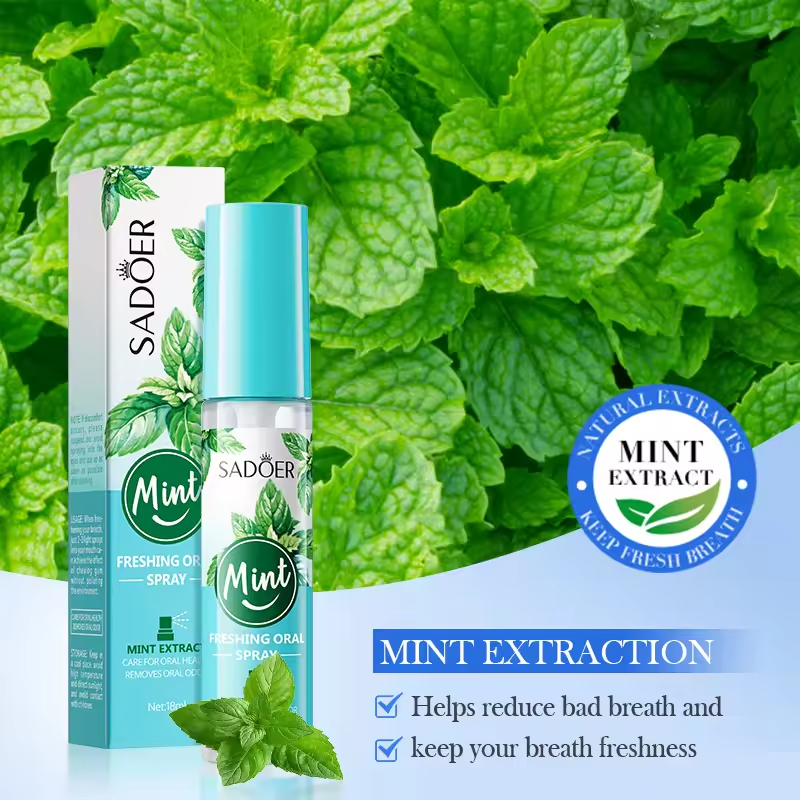 Portable Mouth Spray Breath Freshener Mint Flavor 18ml Lasting Fresh Breath Fruit Mouth Freshener Oral Care Breath Spray