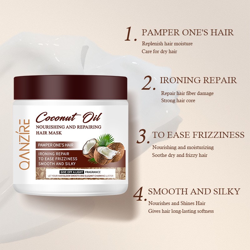 Coconut Moisturizing HairMask Smooth Conditioner InvertedMask Repair Frizz Nutritional Baking Cream 500g