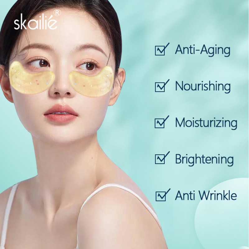 Hot Sale Glitter Eye Mask Remove Dark Circle Collagen Eye Cooling Patch Hydrogel Herbal Under Eye Patches