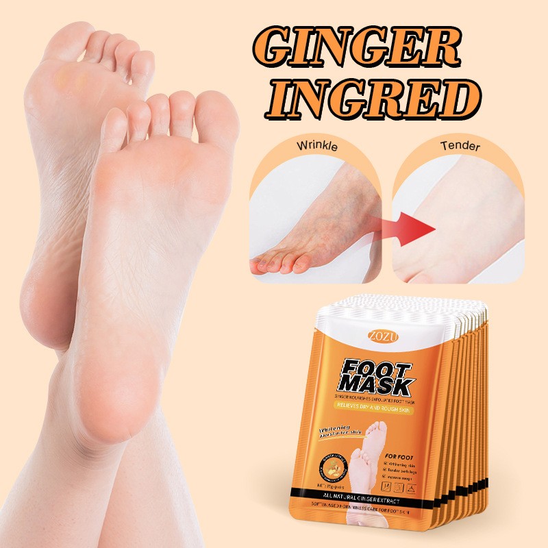 Hot Selling Private Label Foot Care Hydrating Repair Ginger Exfoliating Foot Mask