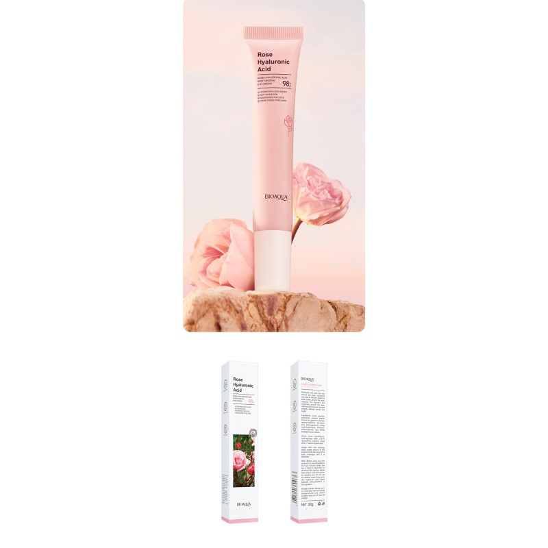 Hot Sale  Rose Hyaluronic Acid Nourishing for Dark Circles and Puffiness Herbal Natural Eye Cream