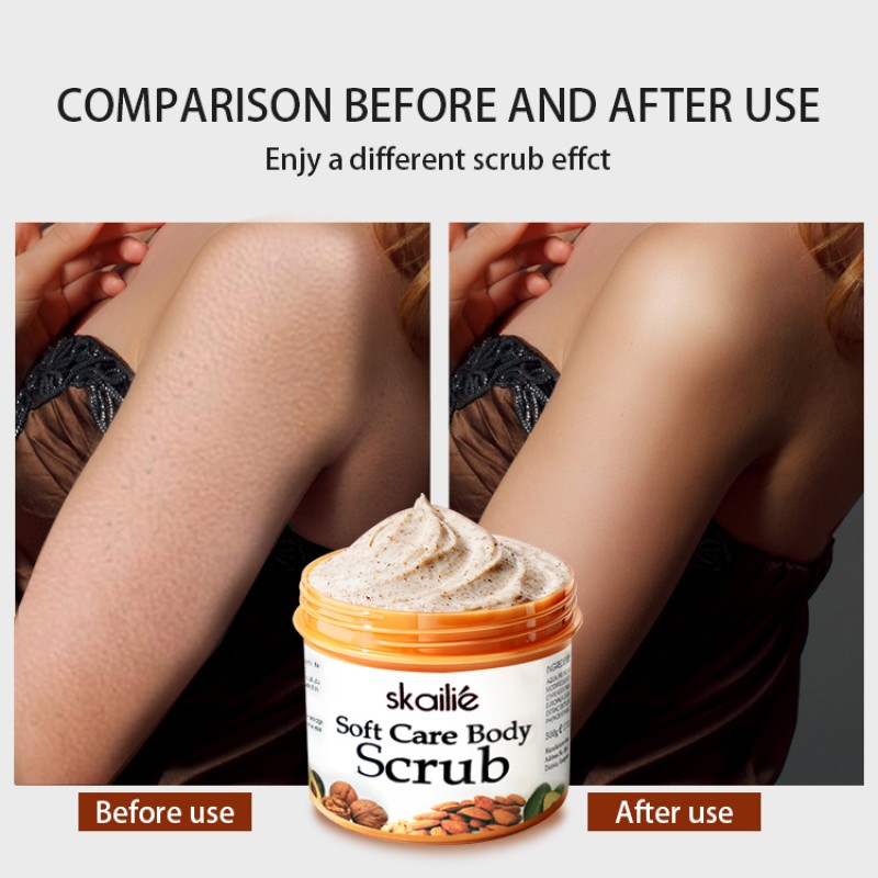 Hot Selling Organic Vegan Skin Whitening Exfoliating Shea Butter Salt Bath Body Scrub Cream