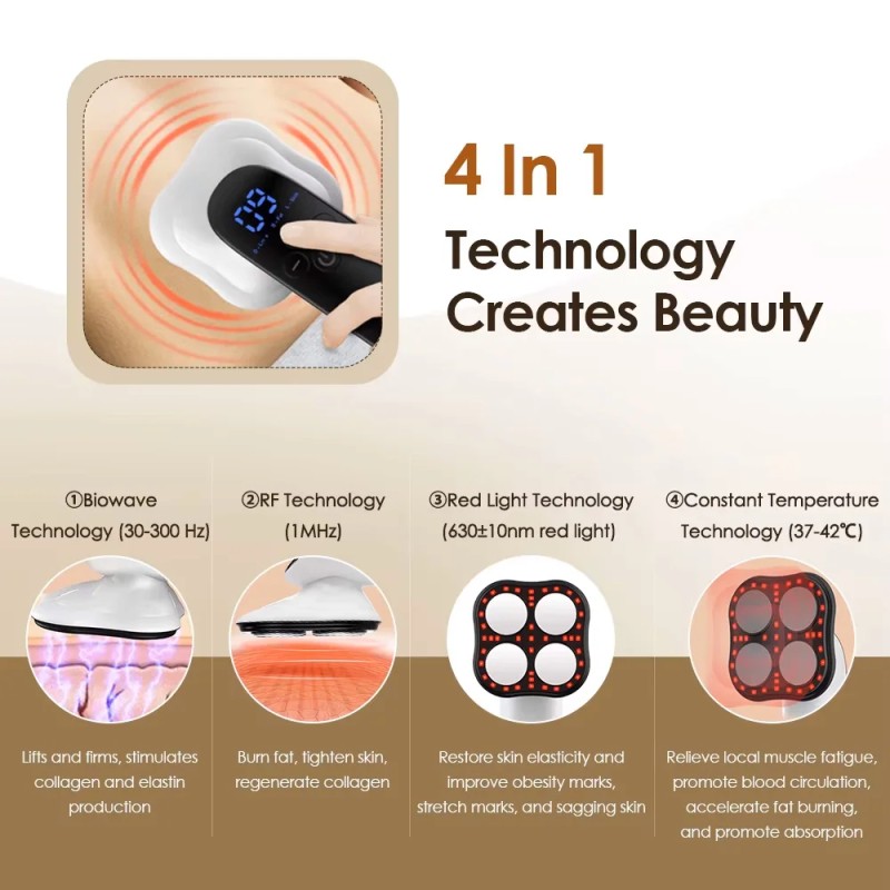 Home Use Beauty Machine Skin Tightening Machine Body Sculpting Machine Cordless Cellulite Massager