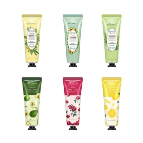 Best Selling Fruit Plant Extract Rose Peach Strawberry Olive Moisturizing Mini Hand Cream Fragrance Travel Whitening Hand Cream