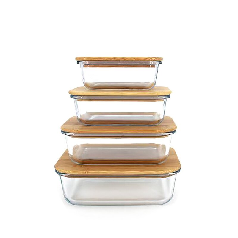 Glass Food Storage Container Factory - Borosilicate with Bamboo Lid Microwavable
