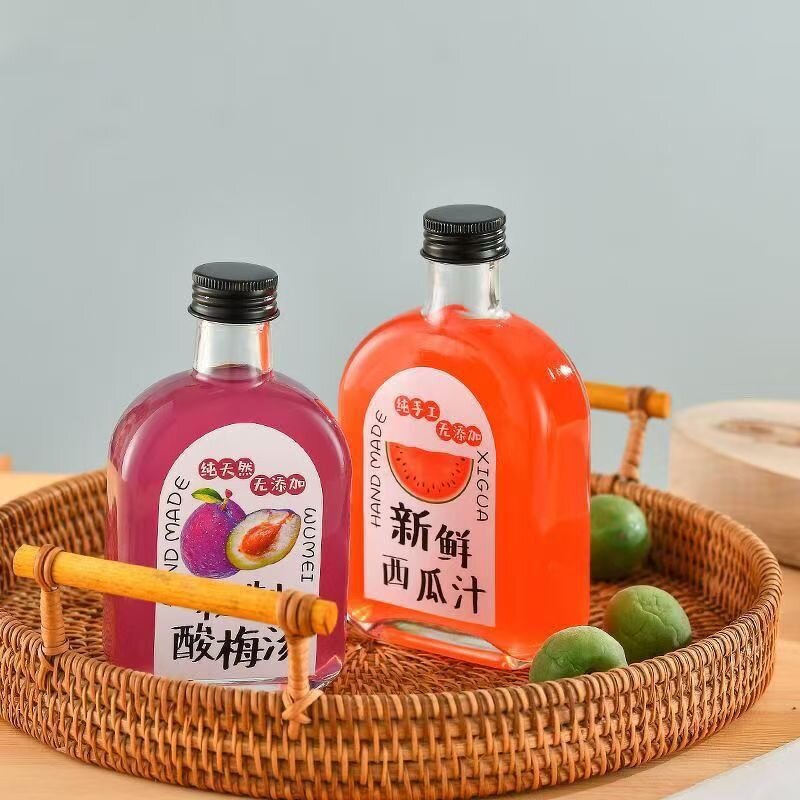 Glass Juice Bottles Supplier - Wholesale Clear Cold Press with Aluminum Cap