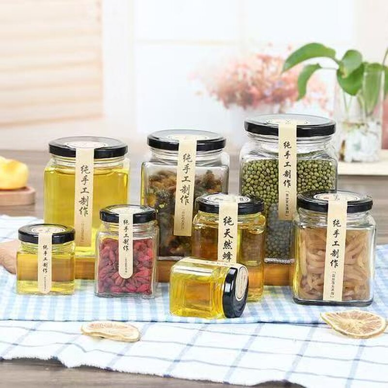 Glass Honey Jar Factory - Wholesale Square Metal Screw Lid Screen Printed