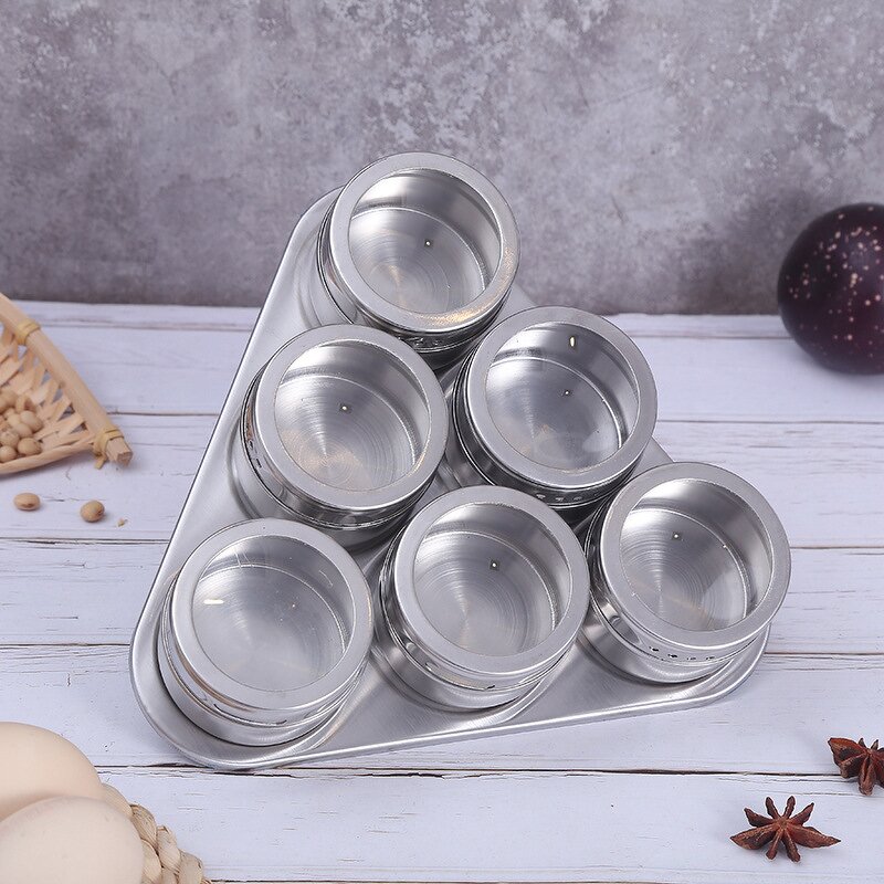 Stainless Steel Spice Jar Supplier - Wholesale Magnetic Round Kitchen Metal