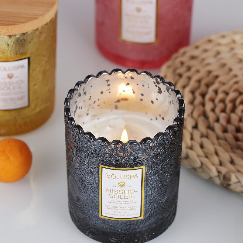 Glass Candlestick Holder Factory - Luxury Embossed 200ml with Bamboo Lid