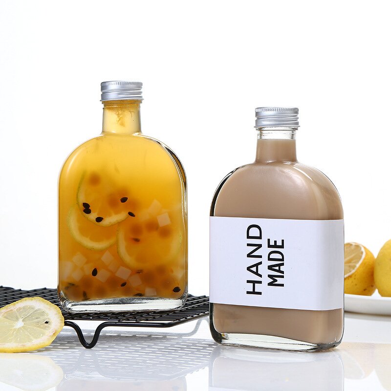 Glass Juice Bottles Supplier - Wholesale Clear Cold Press with Aluminum Cap