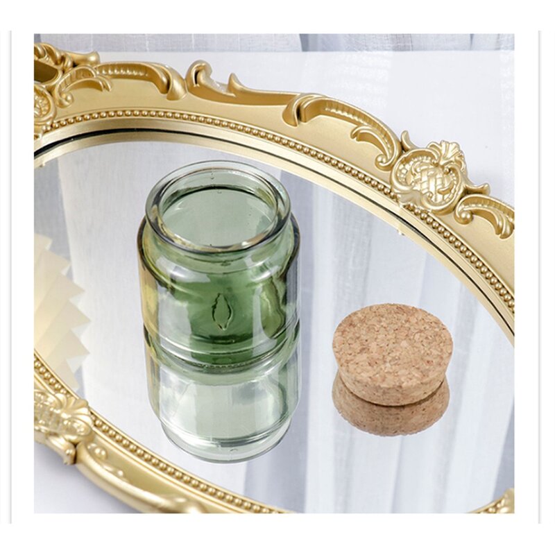 Glass Candle Jar Manufacturer - 80ml Clear Amber Empty Round with Cork Lid