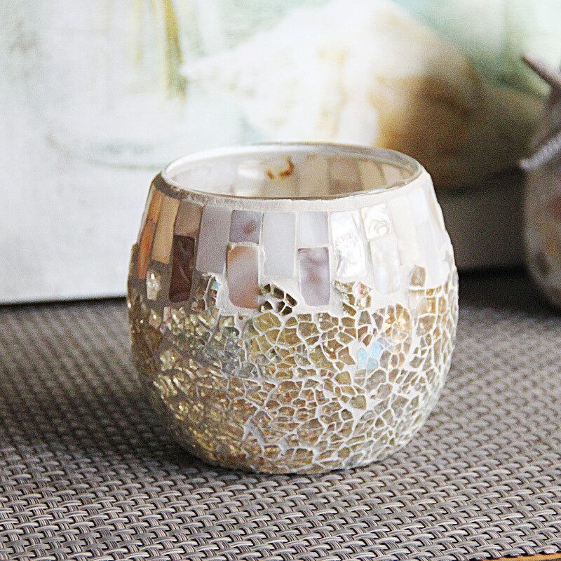 Glass Candle Holders Supplier - Colorful Luxury Mosaic for Decoration