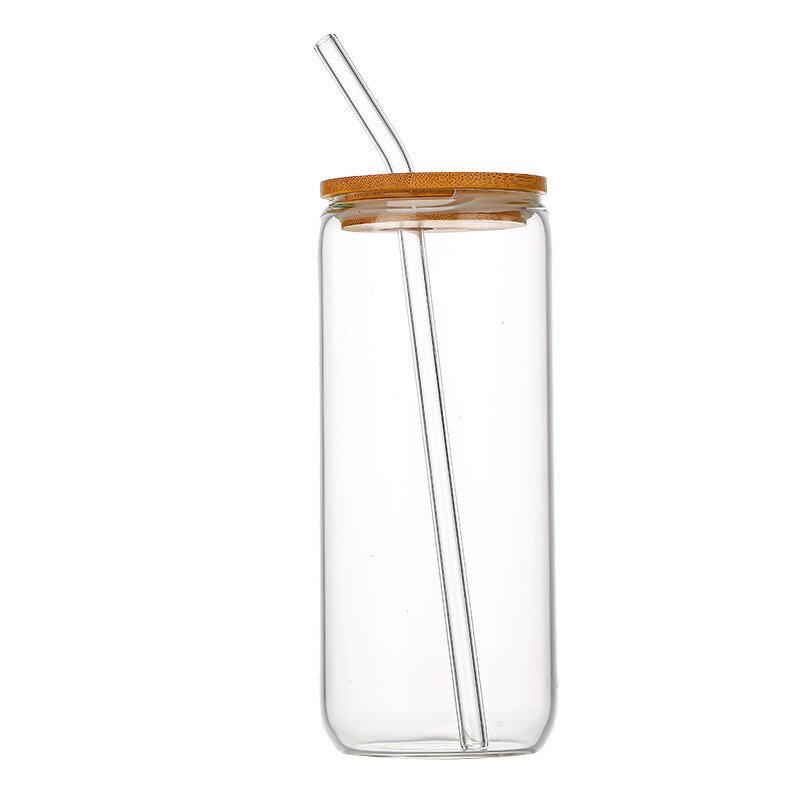 Glass Drink Cup Supplier - Hot Sale 16oz Reusable Can Shaped with Lid
