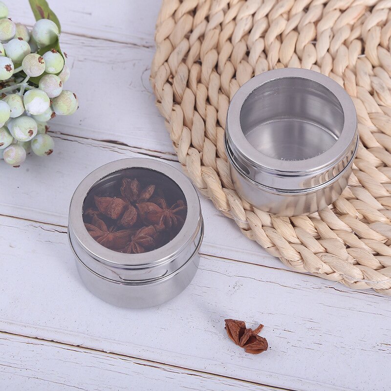 Stainless Steel Spice Jars Set Factory - Wholesale Magnetic Seasoning Storage
