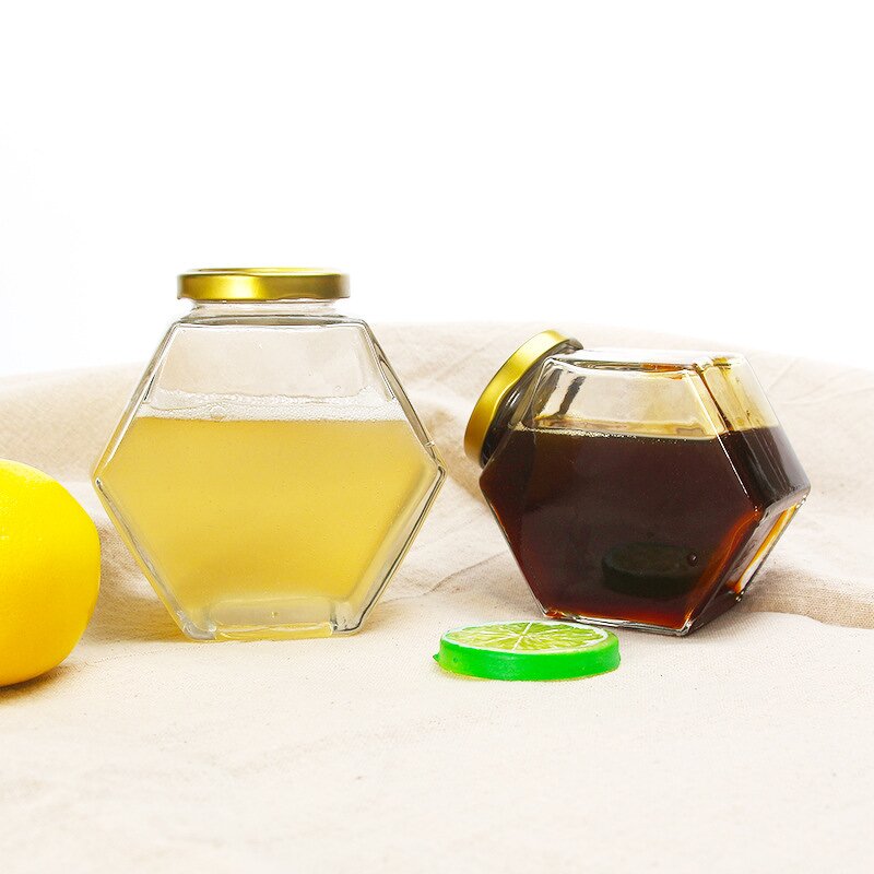 Glass Honey Jar Supplier - Wholesale Hexagon Screw Cap for Food Storage