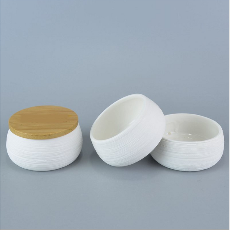 Ceramic Candle Jars Manufacturer - Wholesale Fashion Modern with Wood Lid