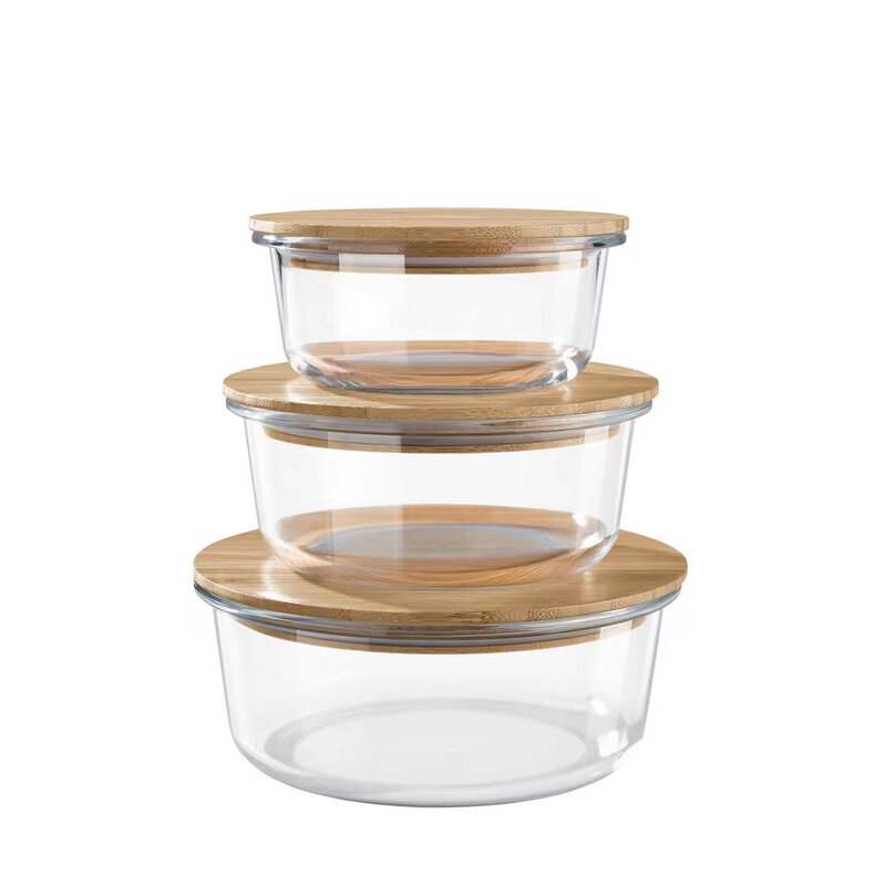 Glass Food Container Supplier - Wholesale Borosilicate with Bamboo Airtight Lid