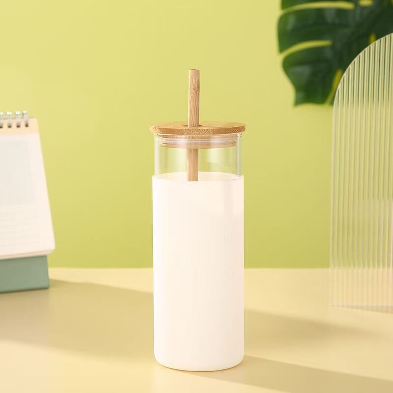 Glass Tumbler Cup Factory - Hot Sale 16oz with Bamboo Lid and Straw
