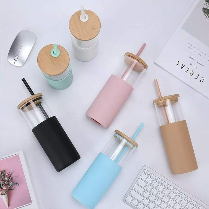 Glass Tumbler Cup Factory - Hot Sale 16oz with Bamboo Lid and Straw