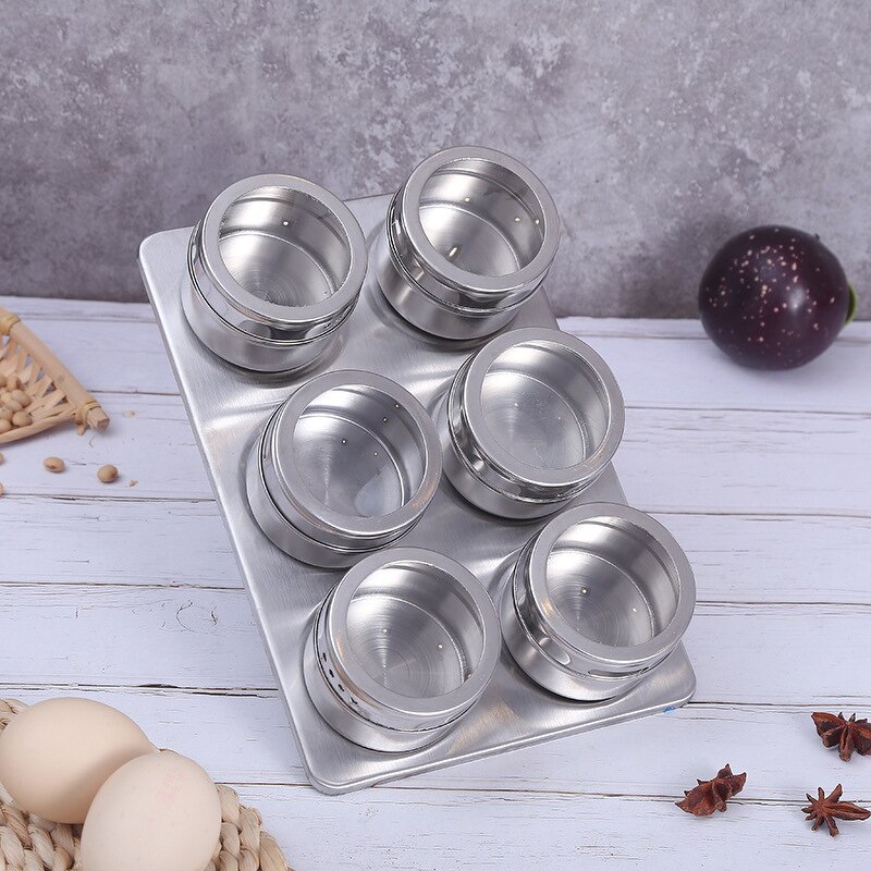 Stainless Steel Spice Jar Supplier - Wholesale Magnetic Round Kitchen Metal