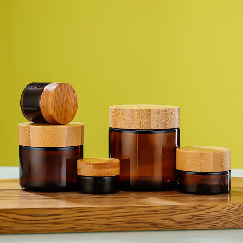 Glass Jars Supplier - Wholesale 30g 50g Amber Empty for Skin Care Cream